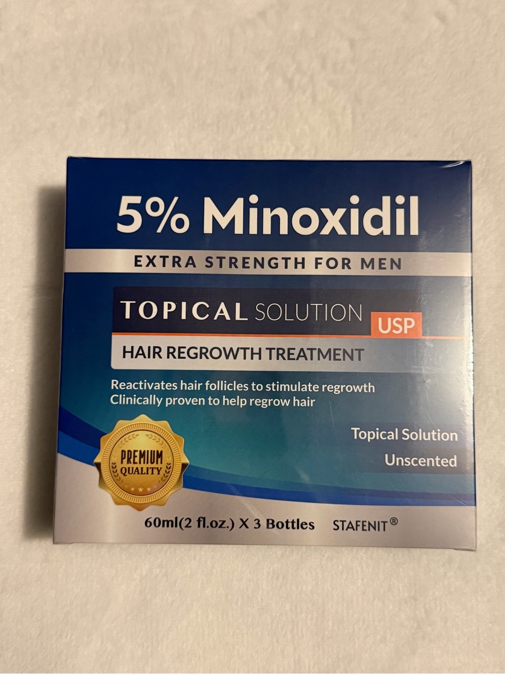 5% Minoxidil Topical Solution Hair Regrowth Treatment 3 Pack (60 ml each)